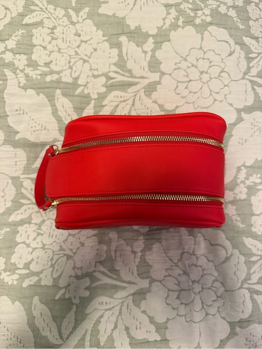 TRULY Red Cosmetic bag with Gold Hardware